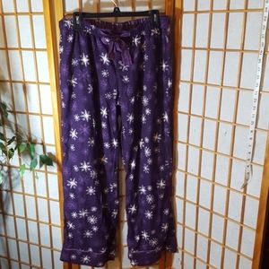 Purple Flannel Drawstring Pajama Lounge Bottoms